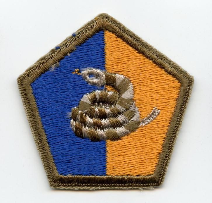 WO2 US 51st Infantry Division patch, Verzamelen, Militaria | Tweede Wereldoorlog, Landmacht, Embleem of Badge, Amerika, Ophalen of Verzenden