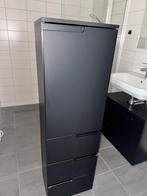 Zwarte badkamerkast van Home24, Ophalen, (Half)hoge kast, Minder dan 50 cm, 100 tot 150 cm