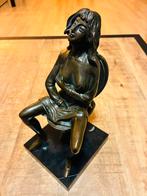 Bronzen beeld, vrouw op toilet, Demetre Chiparus, Ophalen of Verzenden