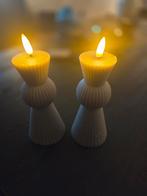 Set van 2 decoratieve led kaarsen, Kunststof, Nieuw, Ophalen of Verzenden, Grijs