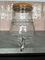 Tap / karaf - glas met kurk deksel, Glas, Ophalen of Verzenden, Zo goed als nieuw