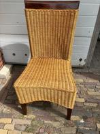 6x eetkamerstoel riet met hout, Huis en Inrichting, Stoelen, Ophalen, Riet of Rotan, Gebruikt, Bruin