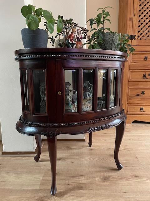 Prachtig vintage theekastje met 2 deuren, kastje 16 ramen, Huis en Inrichting, Kasten | Vitrinekasten, Zo goed als nieuw, Minder dan 100 cm