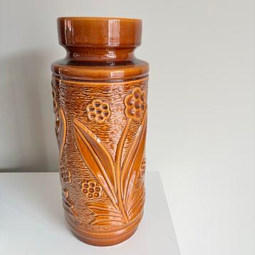 Vintage Baumbach Ransbach Germany oker bruin oranje vaas beschikbaar voor biedingen