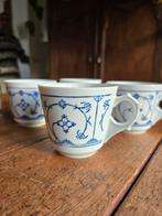 4 Vintage Jäger blau saks Kopjes porselein, Gebruikt, Keramiek, Ophalen of Verzenden, Overige stijlen