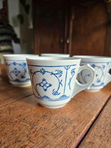 4 Vintage Jäger blau saks Kopjes porselein beschikbaar voor biedingen