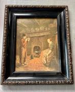 Oud Schilderij met Houten Lijst, Antiek en Kunst, Kunst | Schilderijen | Klassiek, Ophalen of Verzenden