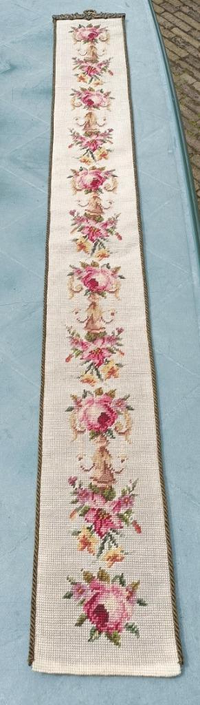 Vintage schellekoord bloemen met koperbeslag (SK8) beschikbaar voor biedingen