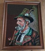 Geborduurd schilderij in houten lijst, Huis en Inrichting, Woonaccessoires | Schilderijen, Tekeningen en Foto's, Minder dan 50 cm