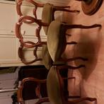 5 antieke biedermeier stoelen met nette groene stoffering, Ophalen