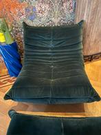 Ligne Roset Togo Fauteuil * met poef* Velours Emerald groen, Ophalen, Gebruikt, 75 tot 100 cm, Stof
