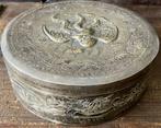 Antiek verzilverde Chinese sierdoos met Feniks ca. 1880-1920, Antiek en Kunst, Verzenden