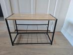 Black metal and wood like shoe rack, Ophalen, Zo goed als nieuw