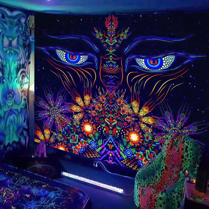 Psychedelisch Wandkleed 1 / 3D Wand Kleed Trip Lichtgevend, Huis en Inrichting, Stoffering | Tapijten en Kleden, Nieuw, Rechthoekig
