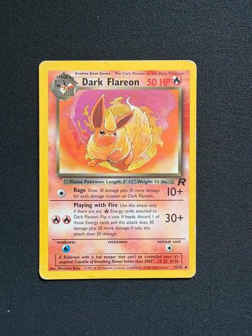 Dark Flareon #35 Team Rocket Base set, Hobby en Vrije tijd, Verzamelkaartspellen | Pokémon, Zo goed als nieuw, Losse kaart, Ophalen of Verzenden