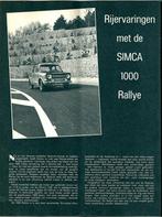 Autokampioen test Simca 1000 Rallye 1970, Boeken, Ophalen of Verzenden