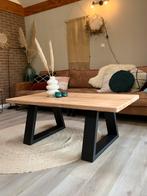 Industriële eikenhouten salontafel, Huis en Inrichting, Tafels | Salontafels, 50 tot 100 cm, 100 tot 150 cm, Industrieel, Landelijk