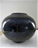 Vintage vaas donkerblauw verlopend, JLK 15-10 (7044), Ophalen, Blauw, Aardewerk of Porselein, Zo goed als nieuw