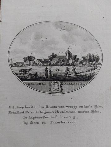 37 / Valkenburg Gravure 18de eeuw van Ollefen en Bakker beschikbaar voor biedingen
