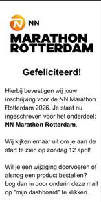 Startbewijs marathon rotterdam 2026, Ophalen, Nieuw, Overige typen, Overige merken