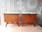 Vintage  set jaren 60 nachtkastjes, Ophalen, Gebruikt, Minder dan 45 cm, Minder dan 55 cm