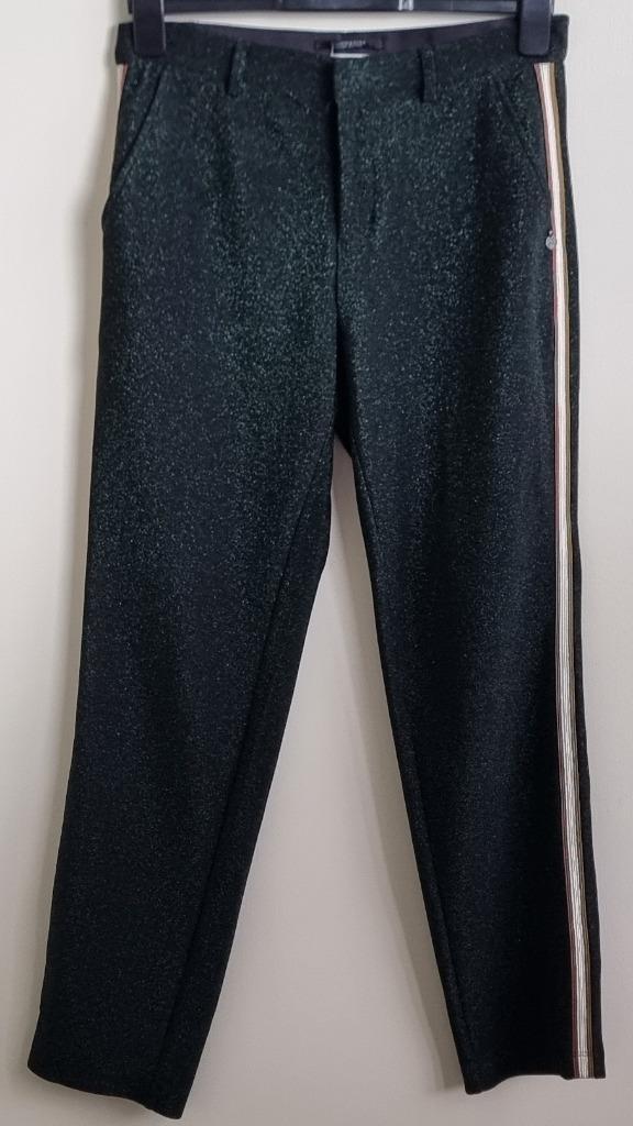 Scotch & Soda zwarte broek met groene glittertjes mt. S, Kleding | Dames, Broeken en Pantalons, Zo goed als nieuw, Maat 36 (S)