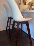 2 Tim Wood Barkrukken - Creme Beige, Huis en Inrichting, Stoelen, Gebruikt, Twee, Wit, Ophalen of Verzenden