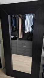 Ikea Mongstad Spiegel - Zwart, Huis en Inrichting, Kasten | Kledingkasten, Ophalen, Glas, 50 tot 100 cm, Zo goed als nieuw