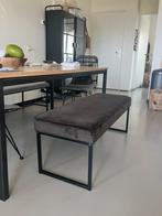 Eetkamerbank Woood antraciet (121 cm breed), Ophalen, Zo goed als nieuw, Minder dan 150 cm