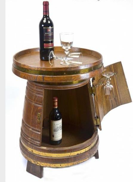 Houten Bar/Bijzettafel in Vatvorm, Antiek en Kunst, Antiek | Meubels | Tafels, Ophalen of Verzenden