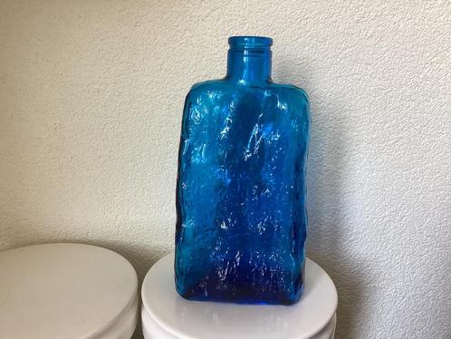 Vintage Empoli Italiaanse blauwe glazen,fles,jaren 60,design, Antiek en Kunst, Antiek | Glas en Kristal, Ophalen of Verzenden