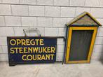 UNIEK Oud Historisch BORD + KAST Opregte Steenwijker Courant, Ophalen, Gebruikt, Reclamebord