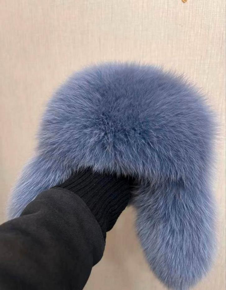 Paarse vossen bont muts, Kleding | Dames, Mutsen, Sjaals en Handschoenen, Zo goed als nieuw, Muts, Ophalen