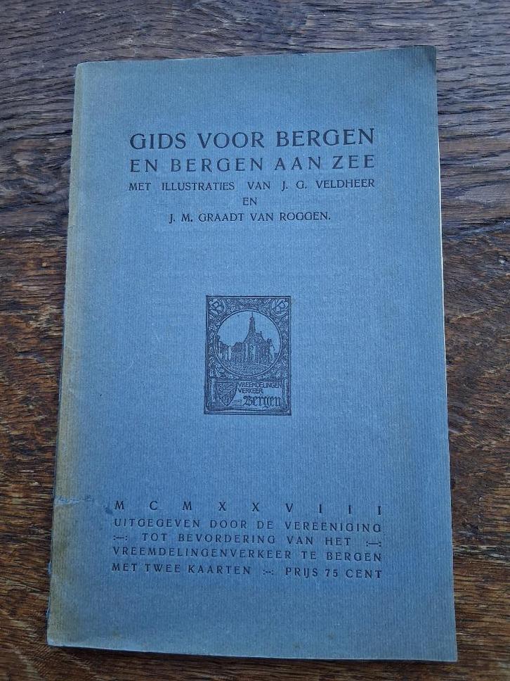 Gids voor Bergen en Bergen aan Zee 1928 illustraties kaarten, Antiek en Kunst, Antiek | Boeken en Bijbels, Ophalen of Verzenden