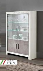 Vitrinekasten Hoogglans wit zwart marmer Aanbieding!, Ophalen of Verzenden, Nieuw, 25 tot 50 cm, Glas