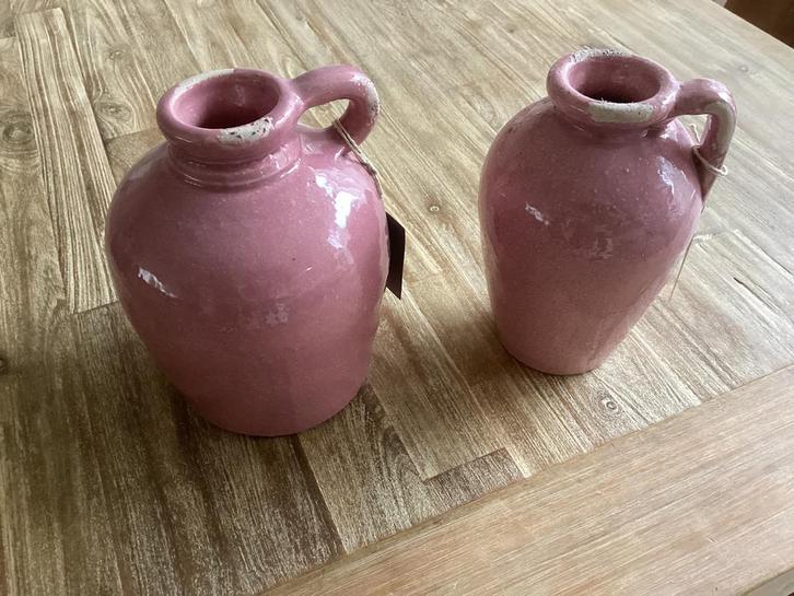 2 oud roze kruiken “woondecoratie”, Huis en Inrichting, Woonaccessoires | Vazen, Zo goed als nieuw, Overige kleuren, Minder dan 50 cm