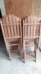 Gratis Houten tuinstoelen (4 stuks), Tuin en Terras, Tuinstoelen, Ophalen, Gebruikt, Hout, Inklapbaar