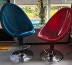 Stoelen, draaibaar, in hoogte verstelbaar, Huis en Inrichting, Stoelen, Ophalen, Gebruikt, Twee, Blauw