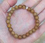 Herenarmband met woodstone Jaspis, Bruin, Verzenden, Nieuw, Elastiek