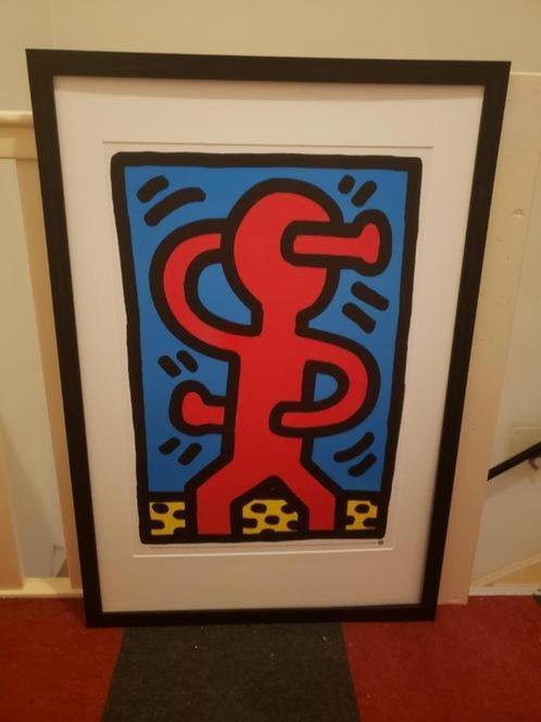 Keith Haring 1987, Verzamelen, Posters, Zo goed als nieuw, Overige onderwerpen, Rechthoekig Staand, Met lijst, Ophalen