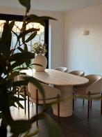 Travertin Eettafel Sorano - 160 t/m 240cm, Ophalen, 50 tot 100 cm, Vijf personen of meer, Ovaal