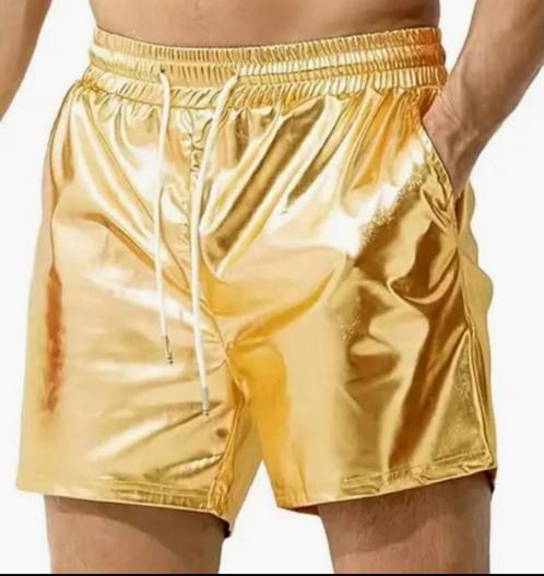 Gouden korte broek "glanzend" XL gay / hetero, Kleding | Heren, Badmode en Zwemkleding, Maat 56/58 (XL), Ophalen of Verzenden