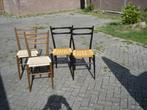 4st VINTAGE HOUTEN STOELEN | GIO PONTI STIJL, Ophalen, Gebruikt, Bruin, Vier