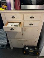 Houten whitewash kast - koloniale stijl, Huis en Inrichting, Ophalen, Gebruikt