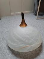 Hanglamp glazen kap, Ø45cm, E27, brons, Ophalen, Gebruikt, Glas, 50 tot 75 cm