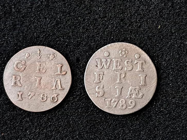 Zilveren 2 Stuiver 1783 & 1789, Postzegels en Munten, Munten | Nederland, Losse munt, Overige waardes, Vóór koninkrijk, Zilver