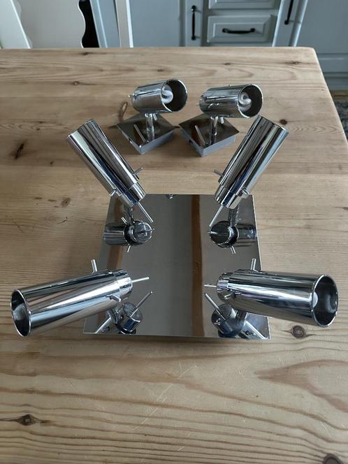 Lampen Chroom 1x plafond lamp 2x muur lampen, Huis en Inrichting, Lampen | Hanglampen, Zo goed als nieuw, Minder dan 50 cm, Metaal