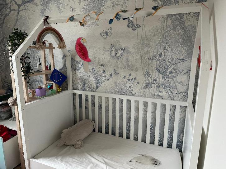 Ledikant Bopita 140x70 huis, Kinderen en Baby's, Kinderkamer | Bedden, Gebruikt, 140 tot 160 cm, 70 tot 85 cm, Matras, Ophalen