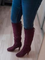 Paarse Suède Knielaarzen Maat 38/39, Ophalen of Verzenden, Gedragen, Overige kleuren, Hoge laarzen