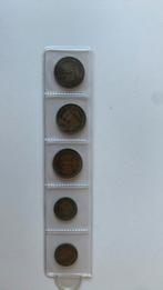 Franse muntjes (3x 1 Frank, 2x 50 centimes) periode 1920-25, Postzegels en Munten, Setje, Ophalen of Verzenden